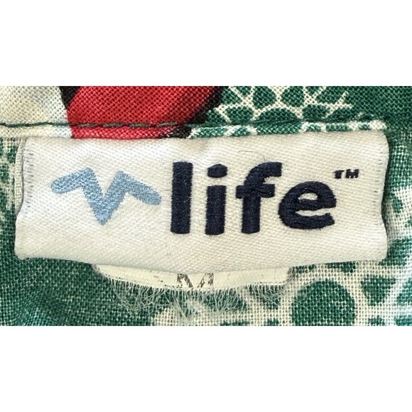 Women's Green Christmas Scrub Top Polar Bear Penguin Snowflake Tie Back Sz Med - Picture 5 of 8